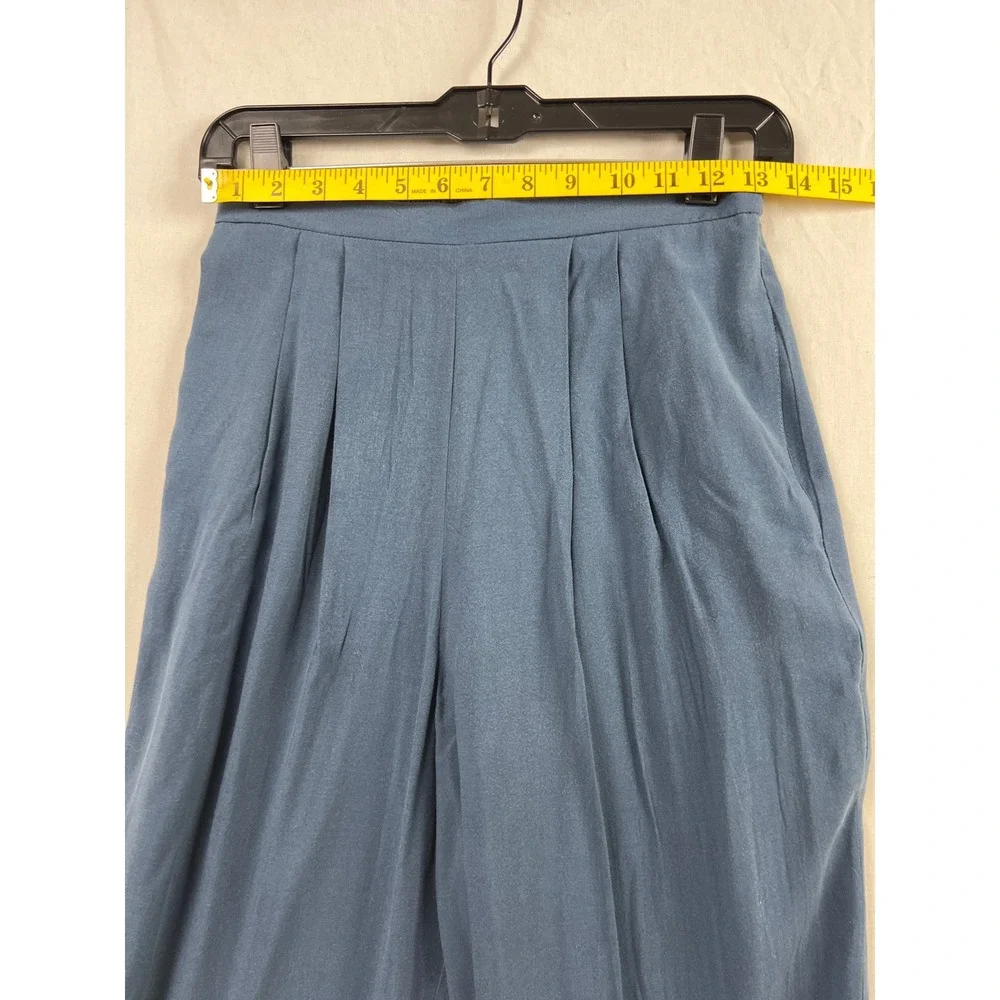 Coldwater Creek Pant Suit Women S Blue Jacquard Jacket Pleated Trousers Set